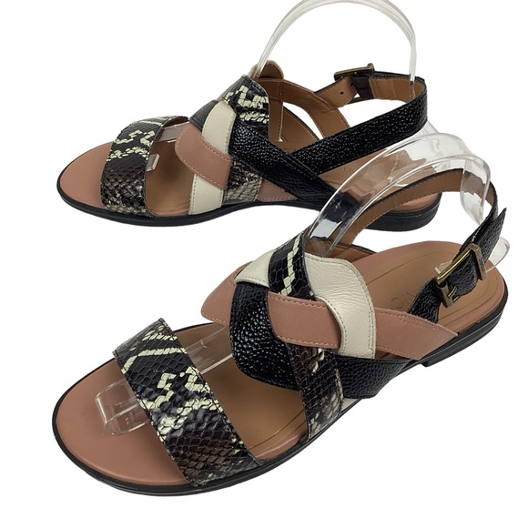 NWOT Vionic Kendra Ray Snakeskin Print Leather Sandal - Picture 2 of 11